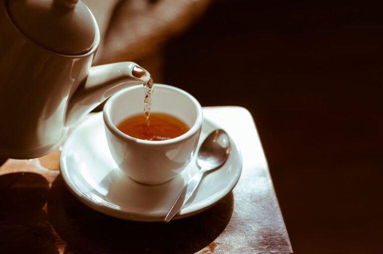 Image of tea being poured into teacup